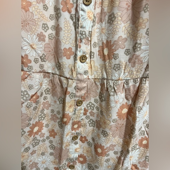 LC Lauren Conrad tan peach flower floral dress petite XL PXL - Picture 6 of 12
